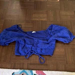 blue crop top never worn